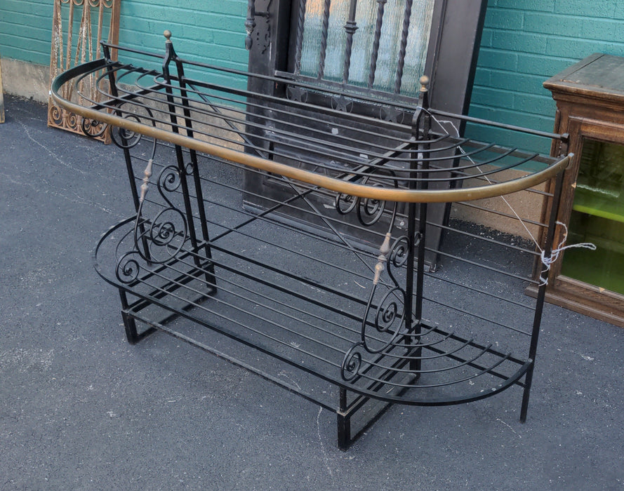 LOW IRON & BRASS BAKER'S RACK