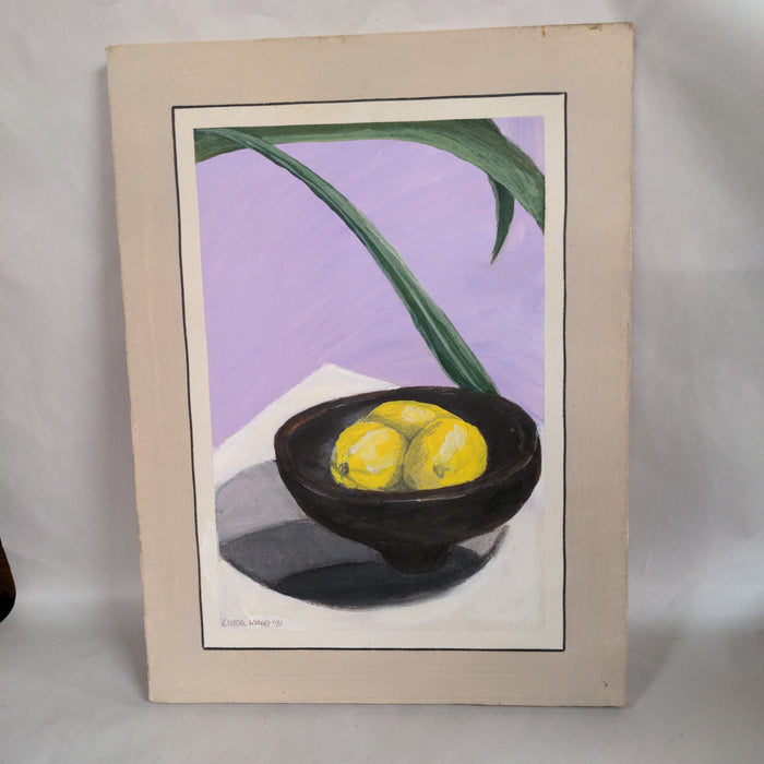 STILL LIFE OIL PAINTING OF LEMONS BY LINDA KING