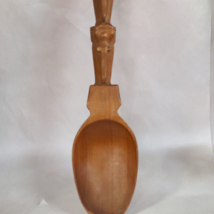 AS FOUND LARGE WOOD CARVED SPOON