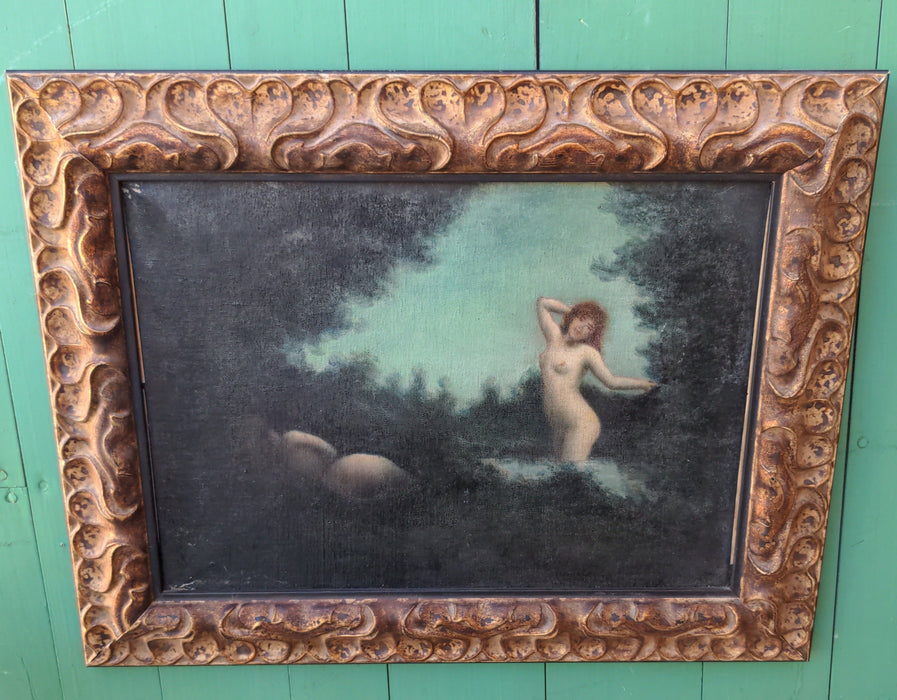 NYMPH OIL PAINTING IN GILT FRAME