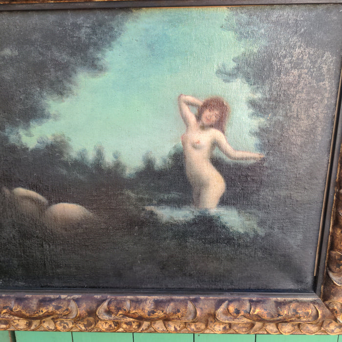 NYMPH OIL PAINTING IN GILT FRAME