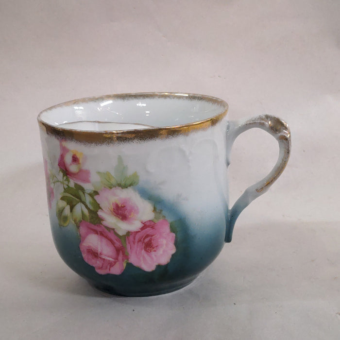 FLORAL PORCELAIN MUSTACHE MUG