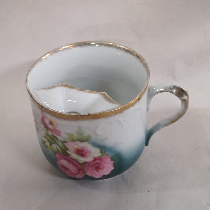 FLORAL PORCELAIN MUSTACHE MUG