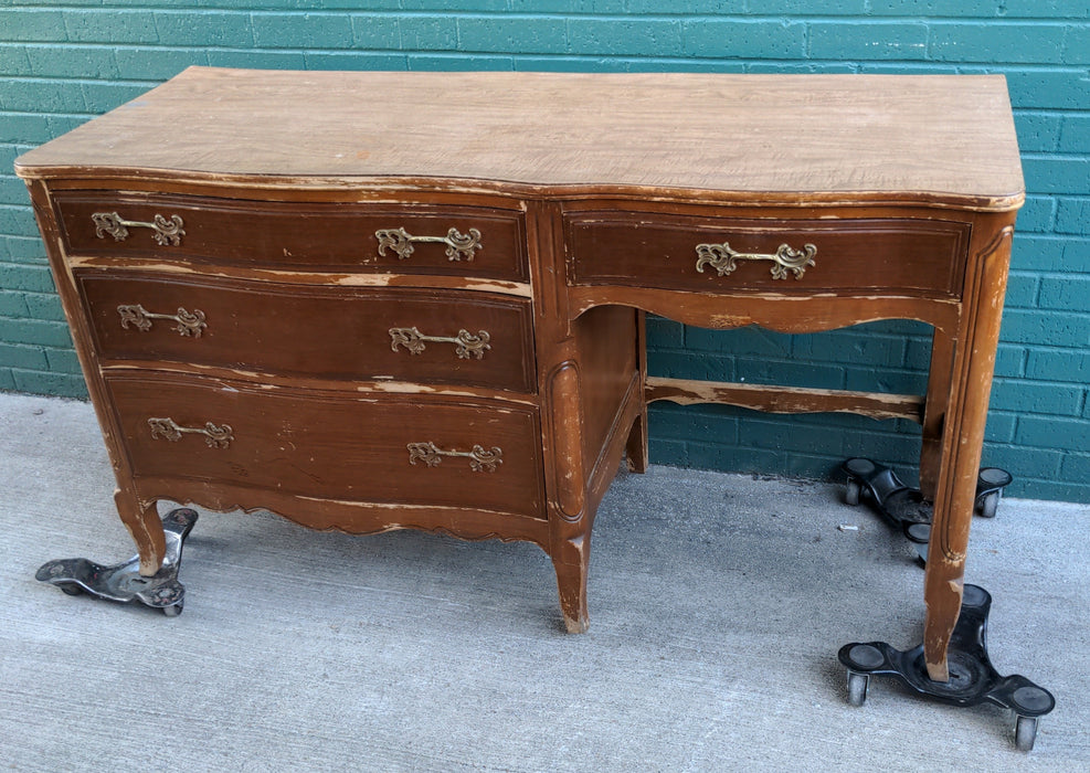 VINTAGE FRENCH PROVENCIAL DESK WITH CHEST -AS FOUND