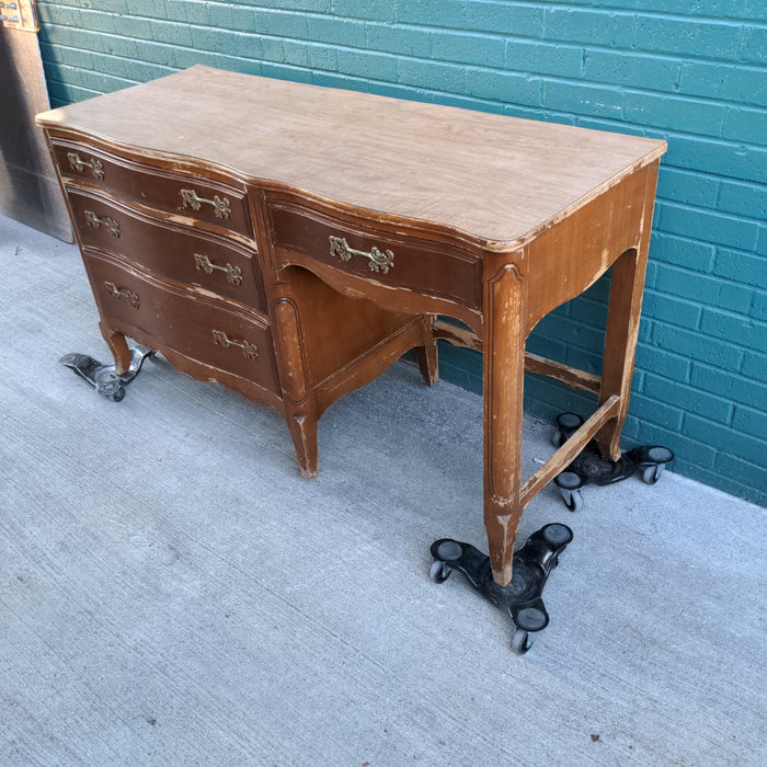 VINTAGE FRENCH PROVENCIAL DESK WITH CHEST -AS FOUND