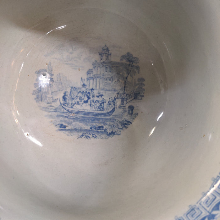 BLUE & WHITE CHAMBER POT AS FOUND