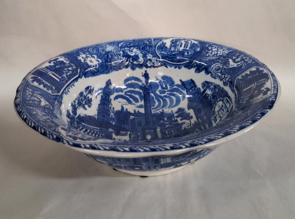VINTAGE BLUE & WHITE VICTORIA WARE BOWL