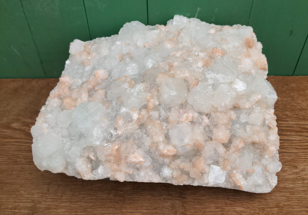 LARGE QUARTZ CRYSTAL GEODE WITH PINK CRYSTALS