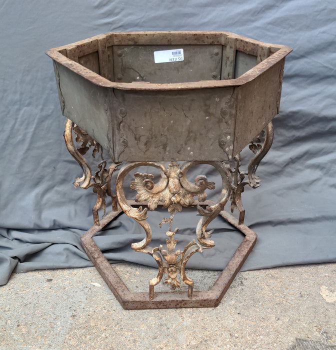 IRON WITH SCROLL WORK PLANT STAND - NO TOP