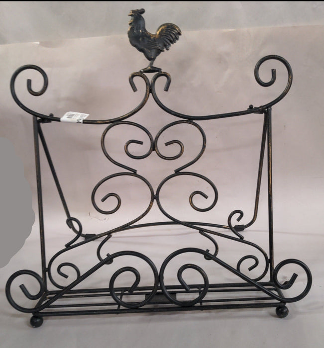 IRON BOOK HOLDER WITH ROOSTER