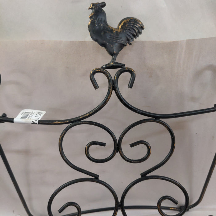 IRON BOOK HOLDER WITH ROOSTER