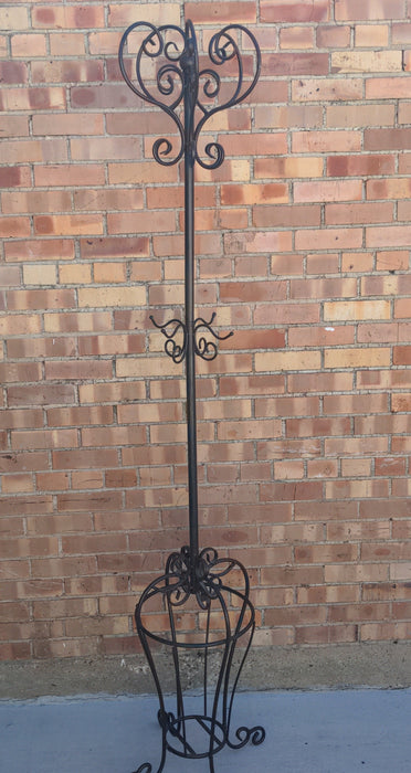 TUBULAR IRON POLE COAT RACK