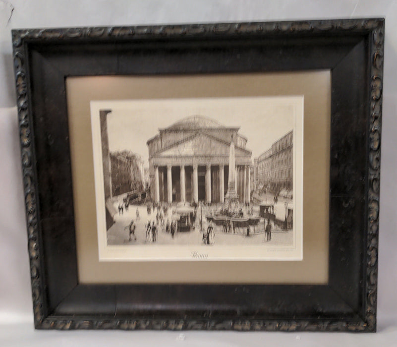 EARLY FRAMED ETCHING OF ROME