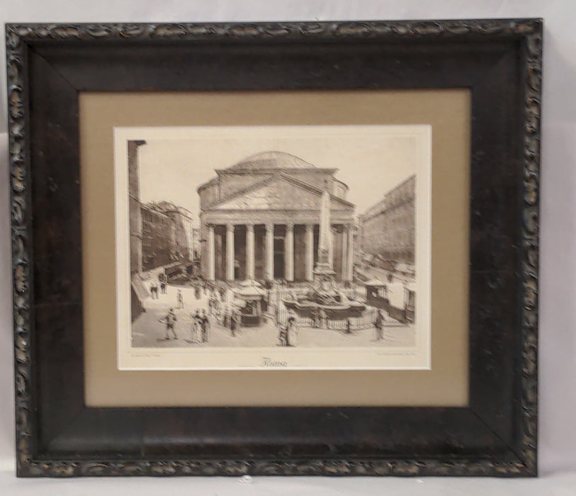 EARLY FRAMED ETCHING OF ROME