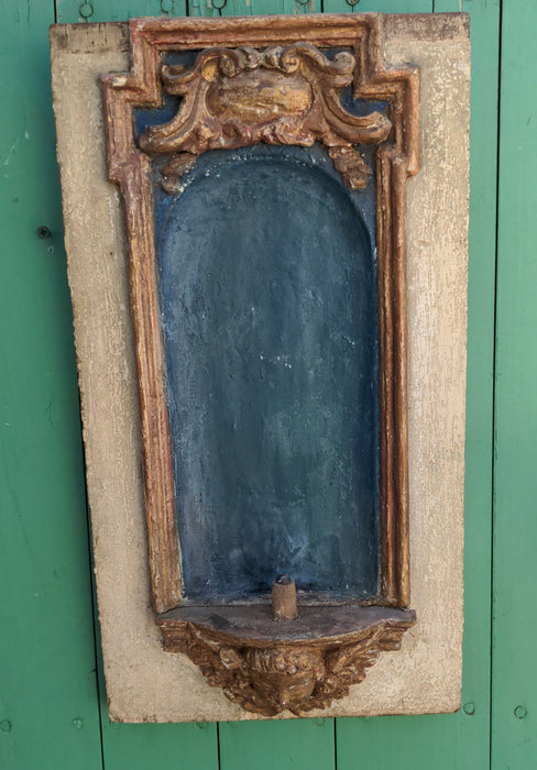 TINY PAINTED CHERUB WALL NICHE