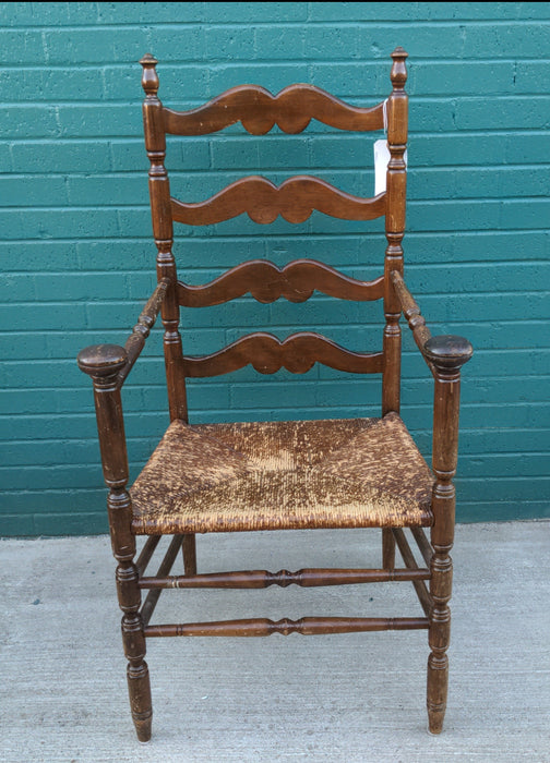 LADDER BACK RUSH SEAT ARMCHAIR