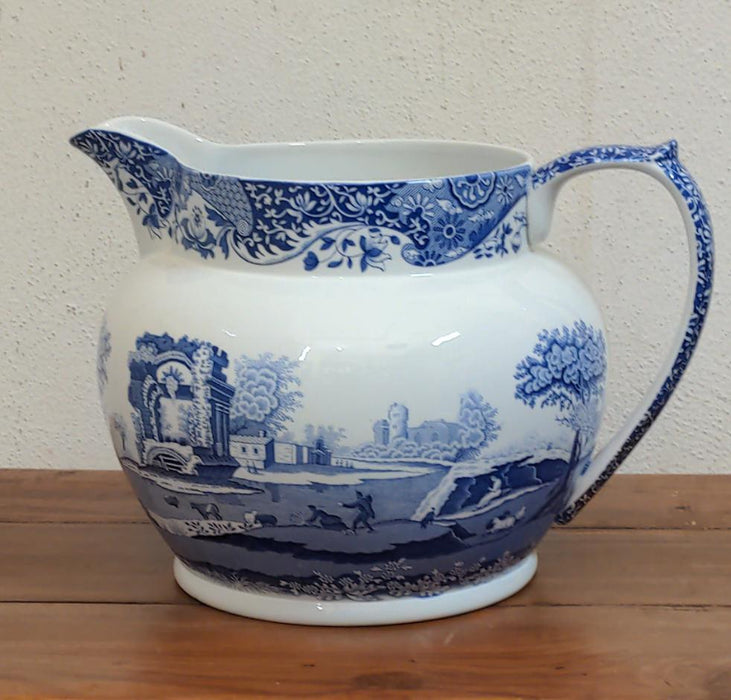 VINTAGE BLUE AND WHITE SPODE BULBOUS PITCHER