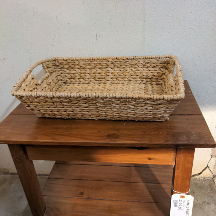 LARGE WOVEN RECTANGULAR BASKET