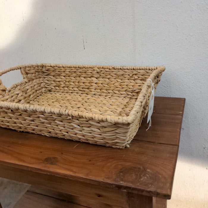LARGE WOVEN RECTANGULAR BASKET