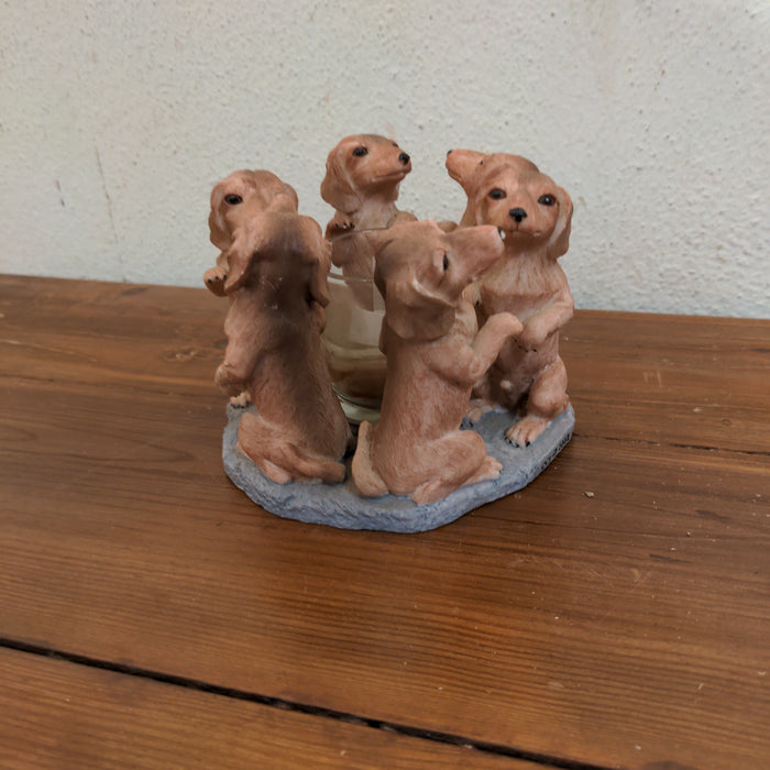 CANDLE HOLDER WITH DOGS