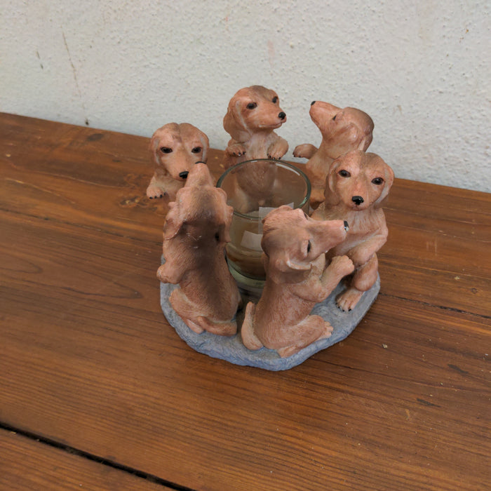 CANDLE HOLDER WITH DOGS