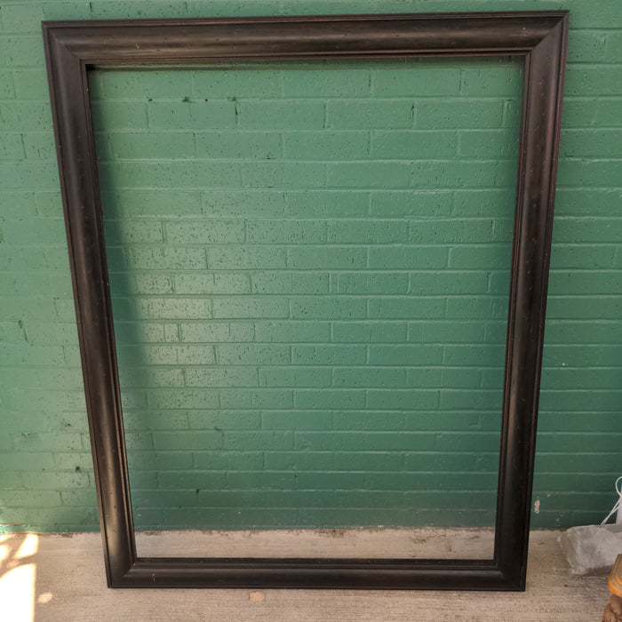 LARGE BLACK ROLLED EDGE FRAME WITH DISTRESS