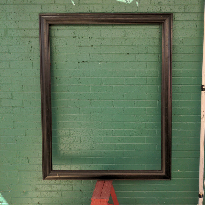 LARGE BLACK ROLLED EDGE FRAME WITH DISTRESS