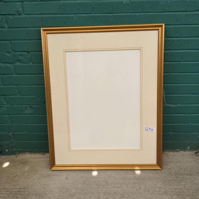 MODERN GOLD FRAME WITH GLASS AND MATTING