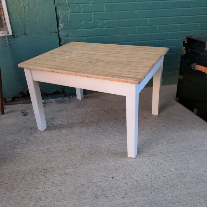 LOW PINE TABLE WITH LAMINATE AT TOP