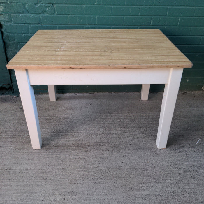 LOW PINE TABLE WITH LAMINATE AT TOP