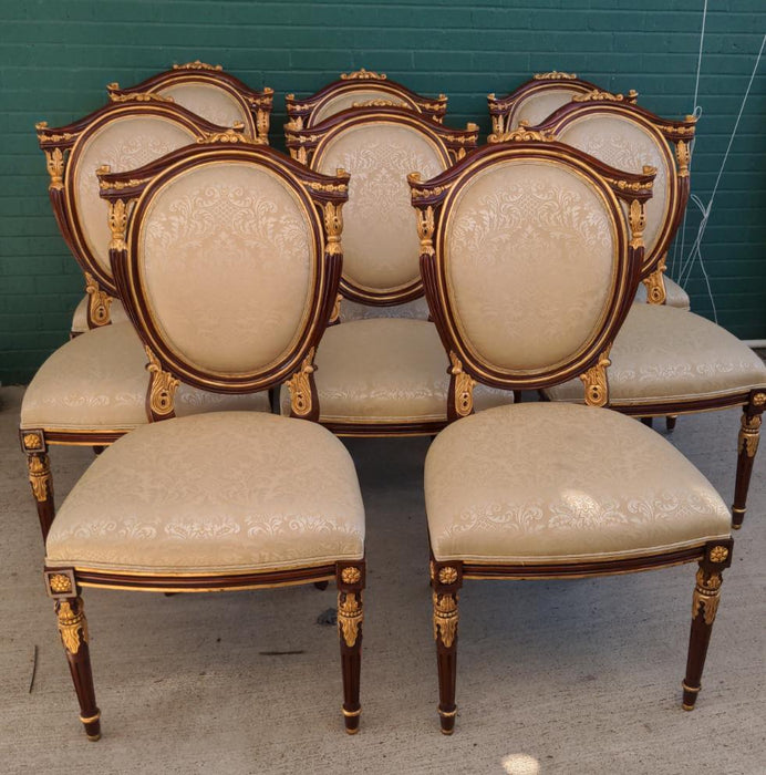 SET OF 8 LOUIS XVI STYLE DINING CHAIRS