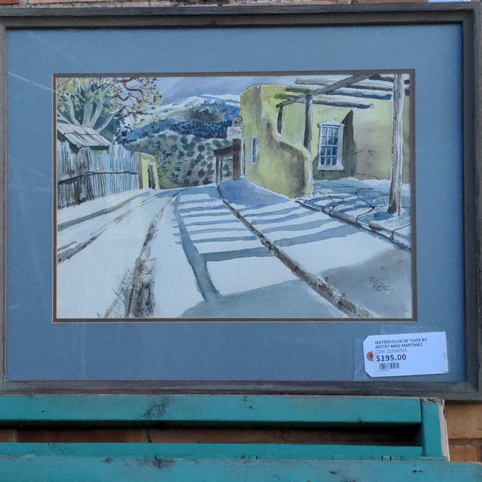 WATERCOLOR OF TAOS BY ARTIST MIKE MARTINEZ