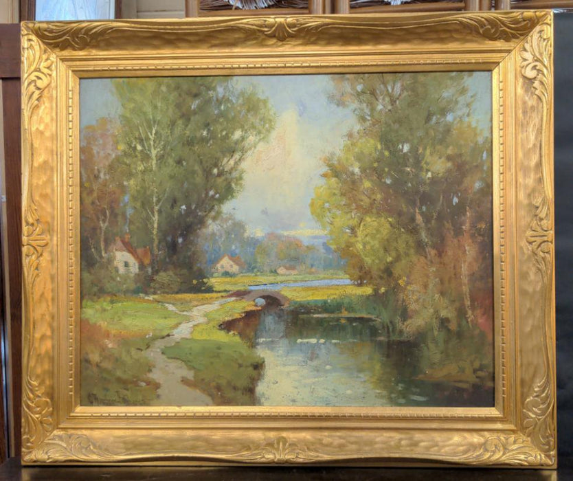 GEORGE PRITCHARD LANDSCAPE PAINTING OIL ON CANVAS MOUNTED ON BOARD