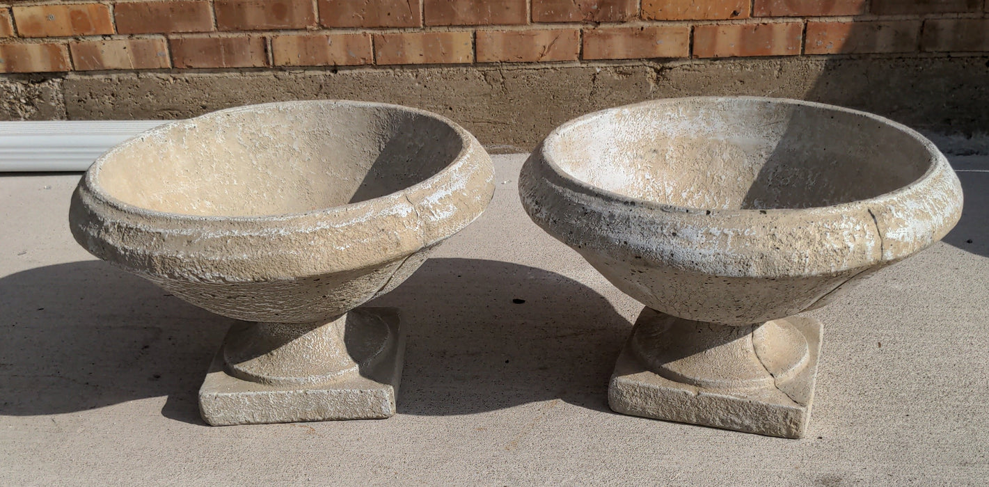 PAIR OF CONCRETE URNS