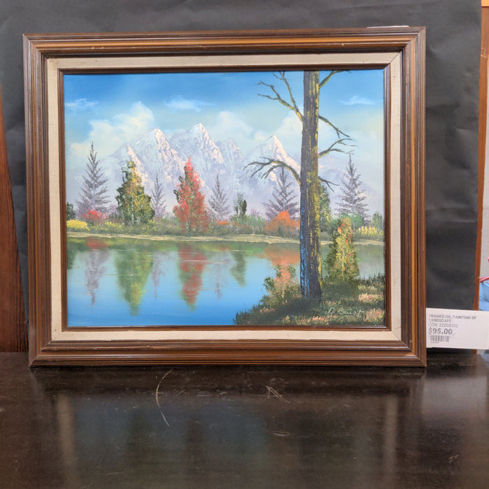 FRAMED OIL PAINTING OF LANDSCAPE