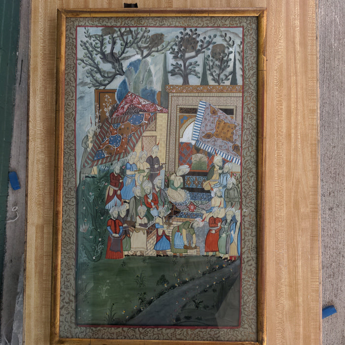 INDIAN PAINTING IN THIN GOLD FRAME