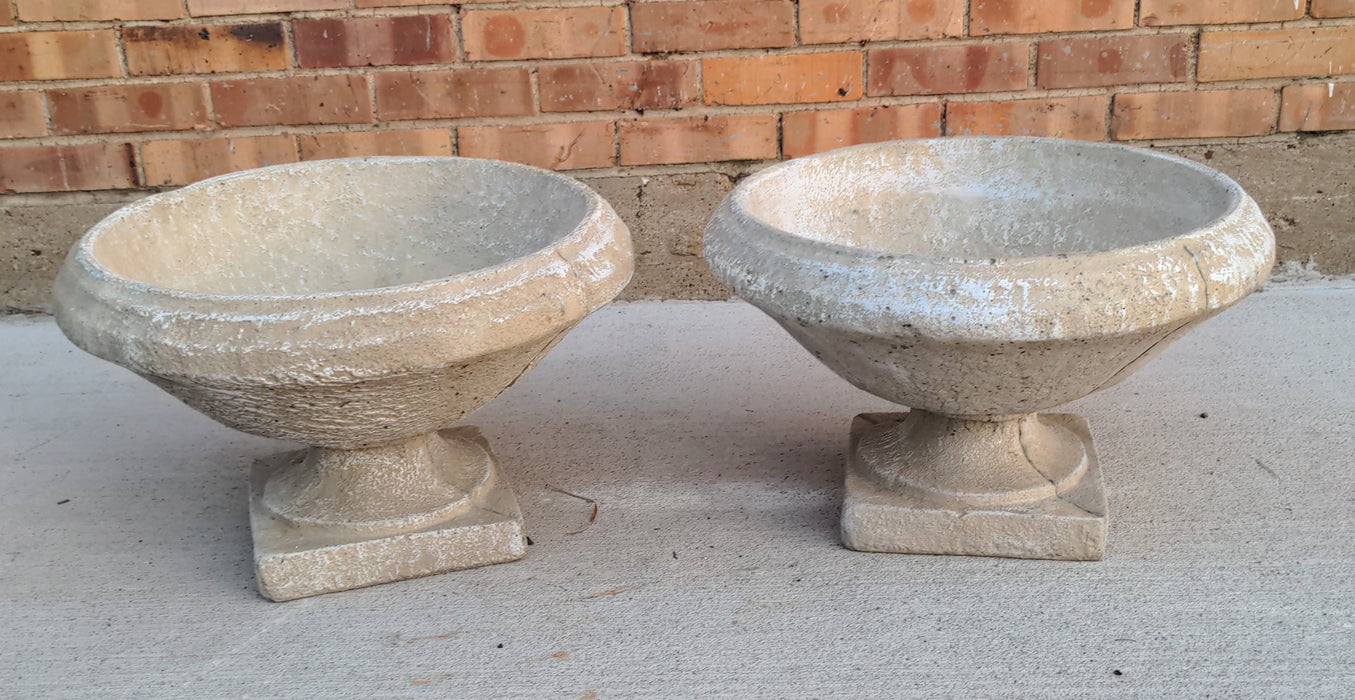PAIR OF CONCRETE URNS
