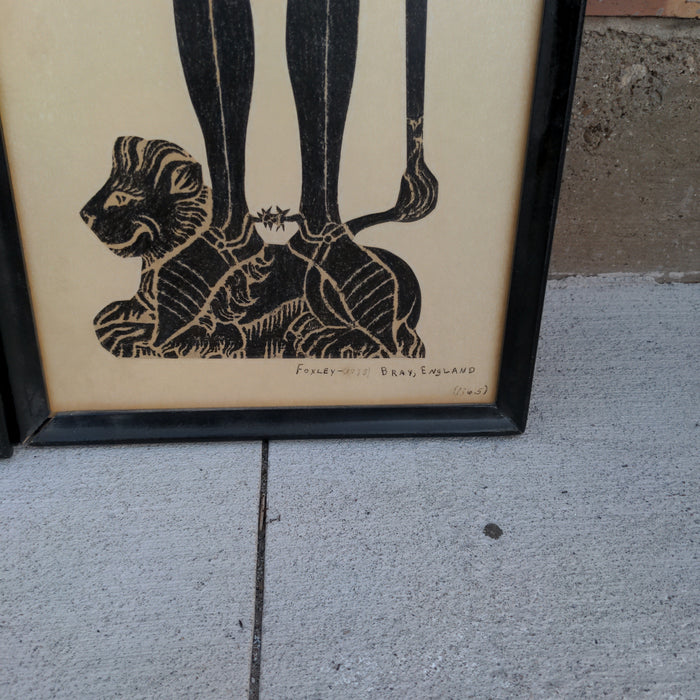 PAIR OF TALL RUBBINGS