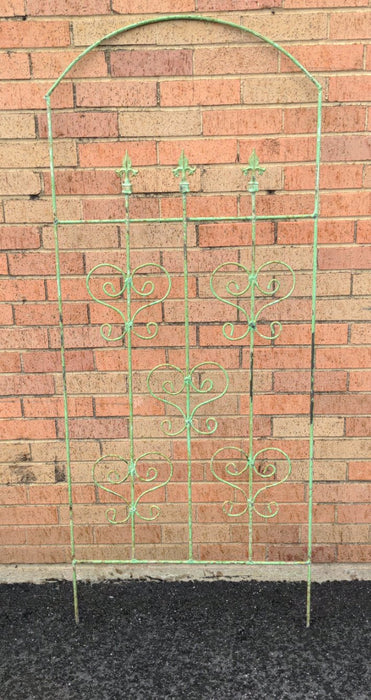 GREEN IRON TRELLIS WITH ARCH