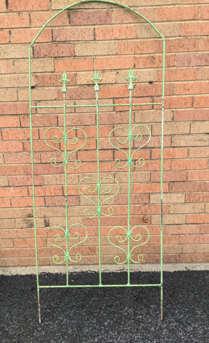 GREEN IRON TRELLIS WITH ARCH