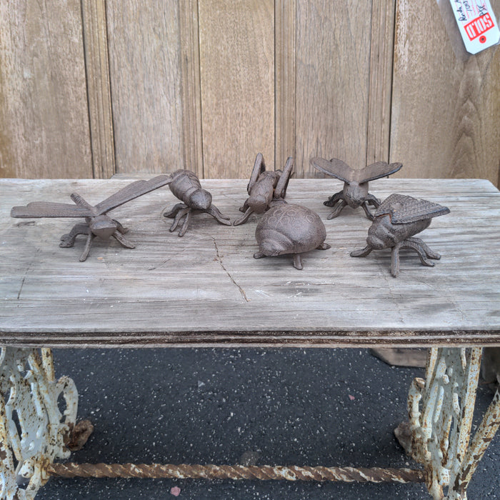 SET OF SIX IRON BUGS