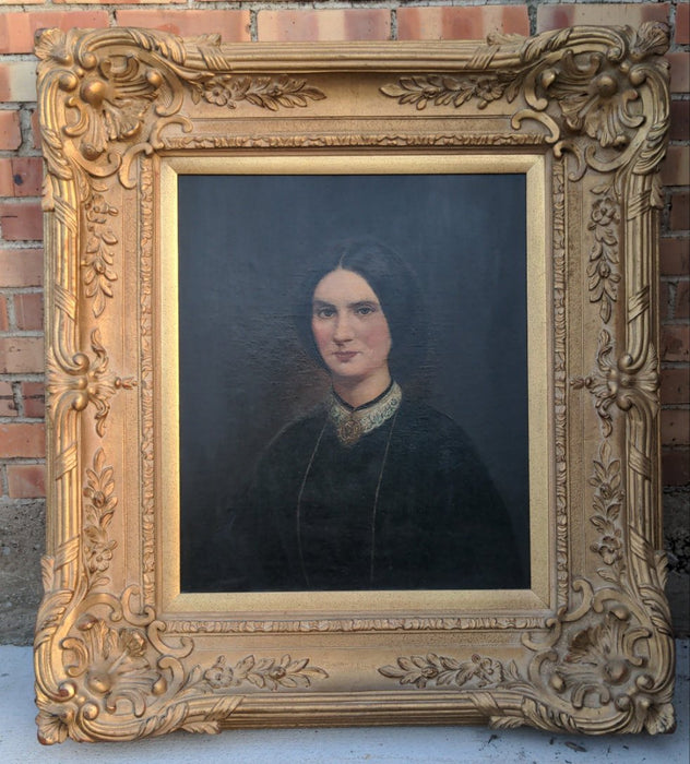 19TH CENTURY LADY  PORTRAIT OIL PAINTING PROFESSIONALLY RESTORED