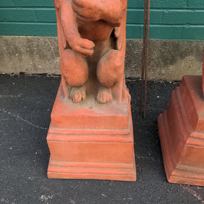 PAIR OF TERRA COTTA GARGOYLES