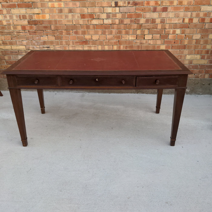 MAHOGANY LEATHER TOP WRITING TABLE