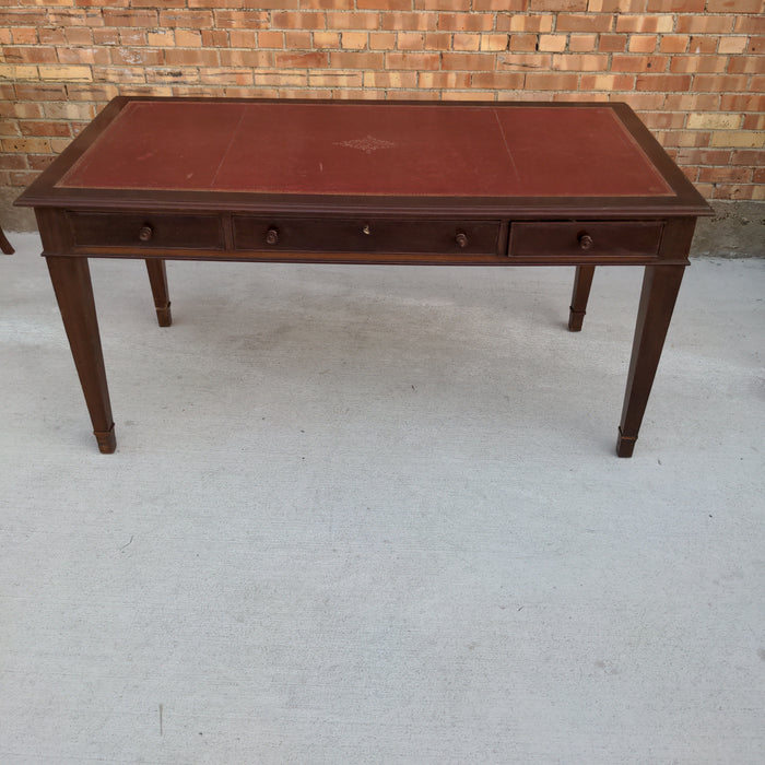 MAHOGANY LEATHER TOP WRITING TABLE