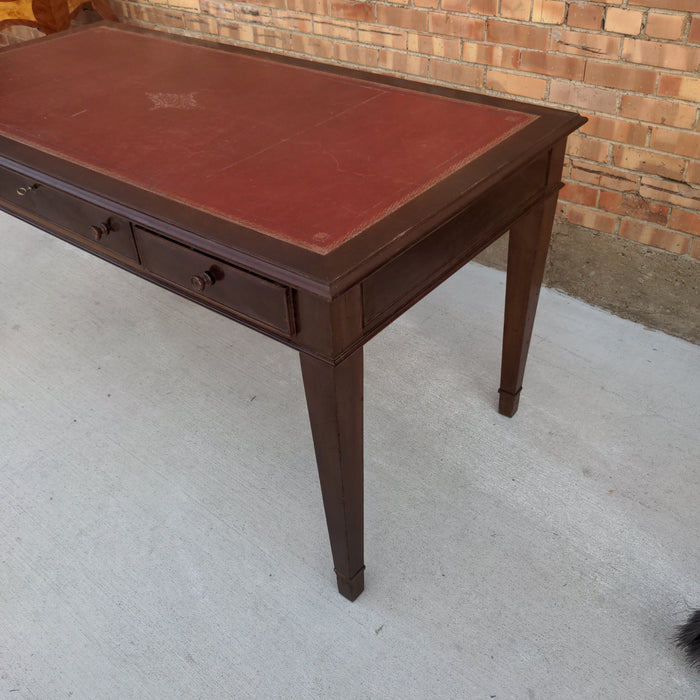 MAHOGANY LEATHER TOP WRITING TABLE