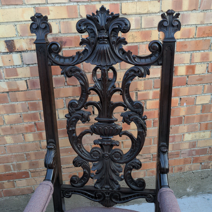 PAIR OF CARVED AND EBONIZED AMERICAN ARMCHAIRS
