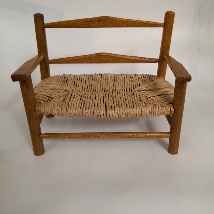 MINIATURE RUSH SEAT SETTEE