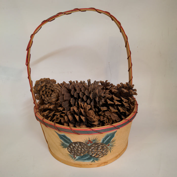 BASKET OF PINE CONES