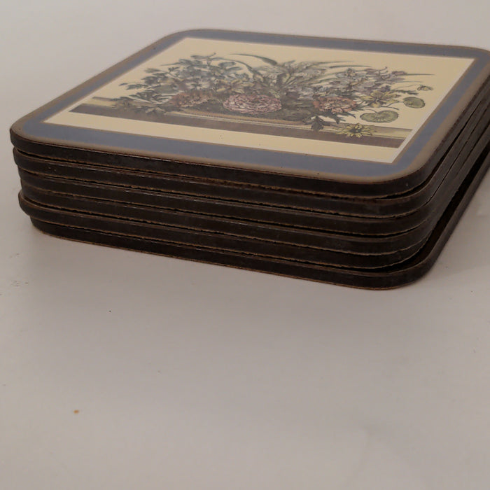 SET OF SIX FLORAL COASTERS